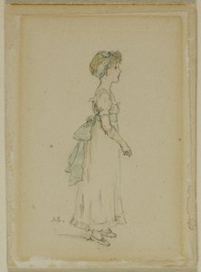 Young Girl with Blue Ribbons