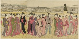 Crossing Nihonbashi Bridge by Katsukawa Shuncho