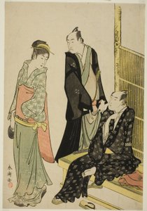 The Actors Onoe Matsusuke I and Ichikawa Omezo I at a Teahouse by Katsukawa Shuncho