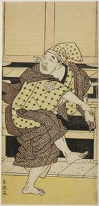 Actor Asao Tamejuro I as Drunken Gotobei Doing a Sambaso Dance in “Yoshitsune’s Koshigoe Petition”