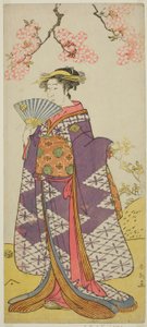 The Actor Ichikawa Komazo II as the Spirit of Lady Shiragiku in the Play Hatsu Midori Saiwai Soga, Performed at the Kawarazaki Theater in the Third Month, 1791 by Katsukawa Shun