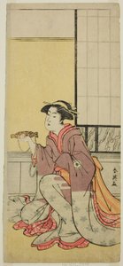 The Actor Iwai Hanshiro IV as Yae, in the Play Sugawara Denju Tenarai Kagami, Performed at the Kiri Theater in the Seventh Month, 1788 by Katsukawa Shun