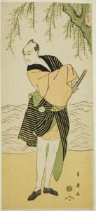 The Actor Sawamura Sojuro III as Ume no Yoshihei in the Play Suda no Haru Geisha Katagi, Performed at the Kiri Theater in the First Month, 1796