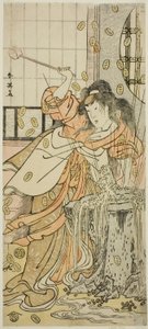 The Actor Segawa Kikunojo III as the Dragon Maiden Disguised as Osaku in the Play Sayo no Nakayama Hiiki no Tsurigane, Performed at the Nakamura Theater in the Eleventh Month, 1790