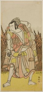 The Actor Nakamura Nakazo I as Hachiman Taro Yoshiie in the Play Oshu Adachi ga Hara, Performed at the Nakamura Theater in the Fourth Month, 1775 by Katsukawa Shunkо̄