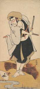 The First Nakamura Nakazo as a Ronin Samurai Attired in a Black Kimono, ca. 1784-88