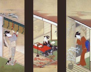 Women in Seasons of Snow, Moon and Flower by Katsukawa Shunsho