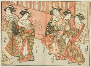 Five Courtesans of Various Houses, from the book 