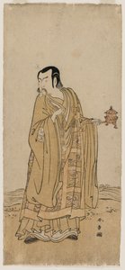 Ichimura Uzaemon IX as Shingen in A String of Prayer Beads Shaken at a Ribbon of Waterfall by Katsukawa Shunsho