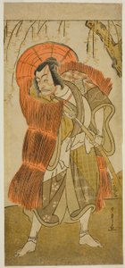 The Actor Ichikawa Danjuro V as Akushichibyoe Kagekiyo Disguised as a Beggar, in the Play Tsukisenu Haru Hagoromo Soga, Performed at the Ichimura Theater in the Third Month, 1777