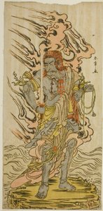 The Actor Ichikawa Danjuro V as a Stone Image of Fudo Myoo in the Play Kitekaeru Nishiki no Wakayaka, Performed at the Nakamura Theater in the Eleventh Month, 1780