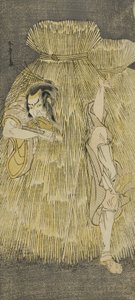 The Actor Ichikawa Danzo IV Doing a Quick Change Between the Roles of Sadakuro and Yoichibei, in the Play Kanadehon Chushingura, Performed at the Morita Theater in the Third Month by Katsukawa Shunsho