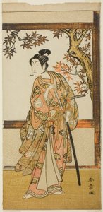 The Actor Ichikawa Monnosuke II as Shinokobe Shoji Yukihira in the Play Gohiiki Kanjincho, Performed at the Nakamura Theater in the Eleventh Month, 1773 by Katsukawa Shunsho