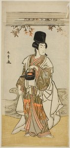 The Actor Ichikawa Monnosuke II as the Court Servant Shoheida Sadamori in the Play Masakado Kammuri no Hatsuyuki, Performed at the Nakamura Theater in the Eleventh Month, 1777 by Katsukawa Shunsho