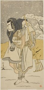 The Actor Nakamura Nakazo I as Akugenda Yoshira Disguised as a Pilgrim, in the Play Chigo Torii Tobiiri Kitsune, Performed at the Ichimura Theater in the Eleventh Month, 1777 by Katsukawa Shunsho