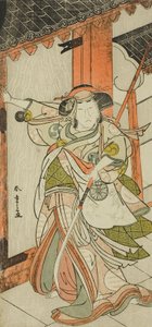 The Actor Nakamura Tomijuro I as Hangaku Gozen Breaking Down the Gate in the Play Wada-gassen Onna Maizuru by Katsukawa Shunsho