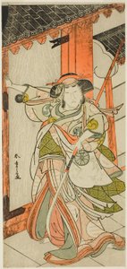 The Actor Nakamura Tomijuro I as Hangaku Gozen Breaking Down the Gate in the Play Wada-gassen Onna Maizuru, Performed at the Nakamura Theater, 1777 by Katsukawa Shunsho
