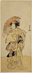 The Actor Nakamura Tomijuro I as a Female Fox from Mt. Ubagadake in the Play Chigo Torii Tobiiri Kitsune, Performed at the Ichimura Theater in the Eleventh Month, 1777