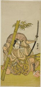 The Actor Otani Hiroji III as the Guard Kuriu Zaemon Yorikata in the Play Azuma no Mori Sakae Kusunoki, Performed at the Ichimura Theater in the Eleventh Month, 1779 by Katsukawa Shunsho