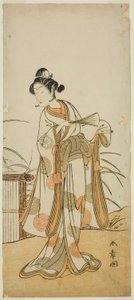 The Actor Segawa Kikunojo III as Aigo no Waka in the Play Chigo Sakura Jusan Kane, Performed at the Ichimura Theater in the Eleventh Month, 1774