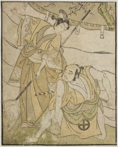 The Actors Otani Tomoemon I as Emohei (right), and Sanogawa Ichimatsu II as Sanada Yoichi (left), in the Play Myoto-giku Izu no Kisewata, Performed at the Ichimura Theater in the Eleventh Month, 1770 by Katsukawa Shunsho