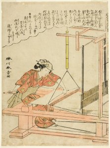 Weaving Silk, plate 11 from the series "Silkworm Cultivation"