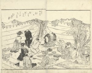Company Under a Cherry Tree by Katsukawa Shuntei
