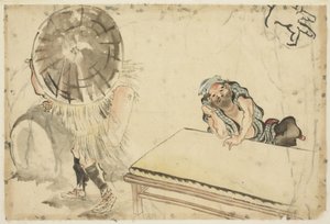 Mochi Maker and a Tatami Maker, c.1815-1849 by Katsushika (school of) Hokusai
