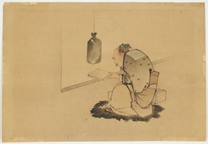Scholar Reading at a Window, c.1850 by Katsushika (school of) Hokusai