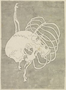 Skull and Ribcage by Katsushika Hokusai (possibly)