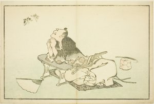 A Philosopher Watching a Pair of Butterflies, from The Picture Book of Realistic Paintings of Hokusai by Katsushika Hokusai