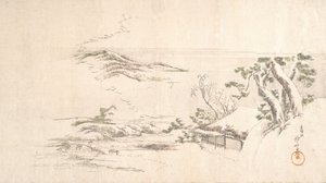 A Snow-clad Landscape with Gray Clouds