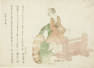 A turner and his assistant, from the series "Thirty-six Poets as Craftsmen"