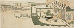 Boating parties on the Sumida River