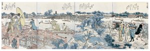 Bookplates of Landscape Scenes from the Ehon Sumidagawa Ryogan Ichiran by Katsushika Hokusai