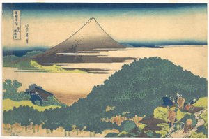 Cushion Pine at Aoyama, from the Series Thirty-six Views of Mount Fuji by Katsushika Hokusai