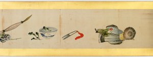 Detail of Handscroll with Miscellaneous Images, Edo Period, 1839 by Katsushika Hokusai