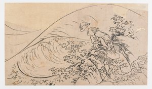 Fisherman Tossing Bait, Edo Period
