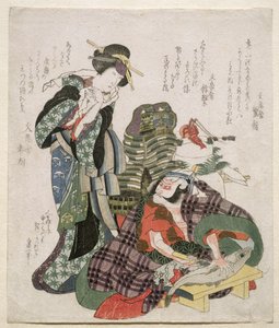 Ichikawa Danjuro and Ichikawa Monnosuke as Jagekiyo and Iwai Kumesaburo, 1824