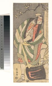 Ichikawa Ebizō (Danjūrō V) in the Role of Mongaku Shonin Disguised as Yamagatsu from the Play Kin no Menuki Minamotoya Kakutsuba by Katsushika Hokusai