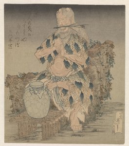 Man in Leaf Garment by Katsushika Hokusai