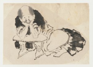 Man Seated with an Armrest by Katsushika Hokusai