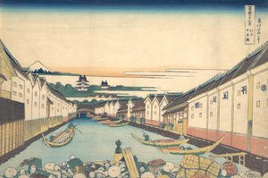 Nihonbashi in Edo, from the Series Thirty-six Views of Mount Fuji by Katsushika Hokusai