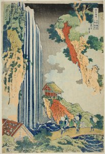 Ono Falls on the Kisokaido, from the series "A Tour of Waterfalls in Various Provinces" by Katsushika Hokusai