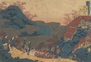 Poem by Sarumaru Dayu, from the series One Hundred Poems Explained by the Nurse, 1839