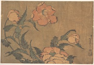 Poppies in the Wind by Katsushika Hokusai