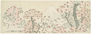 The Mount Fuji with Cherry Trees in Bloom by Katsushika Hokusai