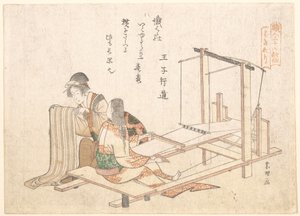 The Weaving Factory by Katsushika Hokusai
