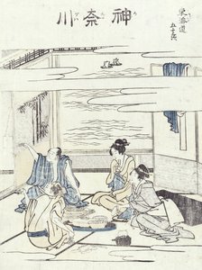 Two Couples in an Interior by Katsushika Hokusai