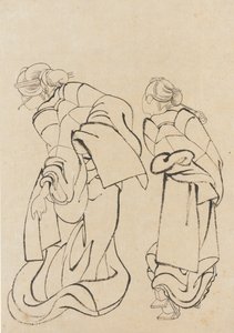 Two women, late 18th-early 19th century by Katsushika Hokusai